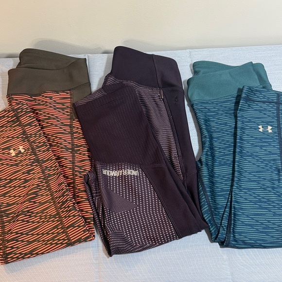 Women Under Armour Leggings - Orange, Purple, Teal Trio - Picture 1 of 6
